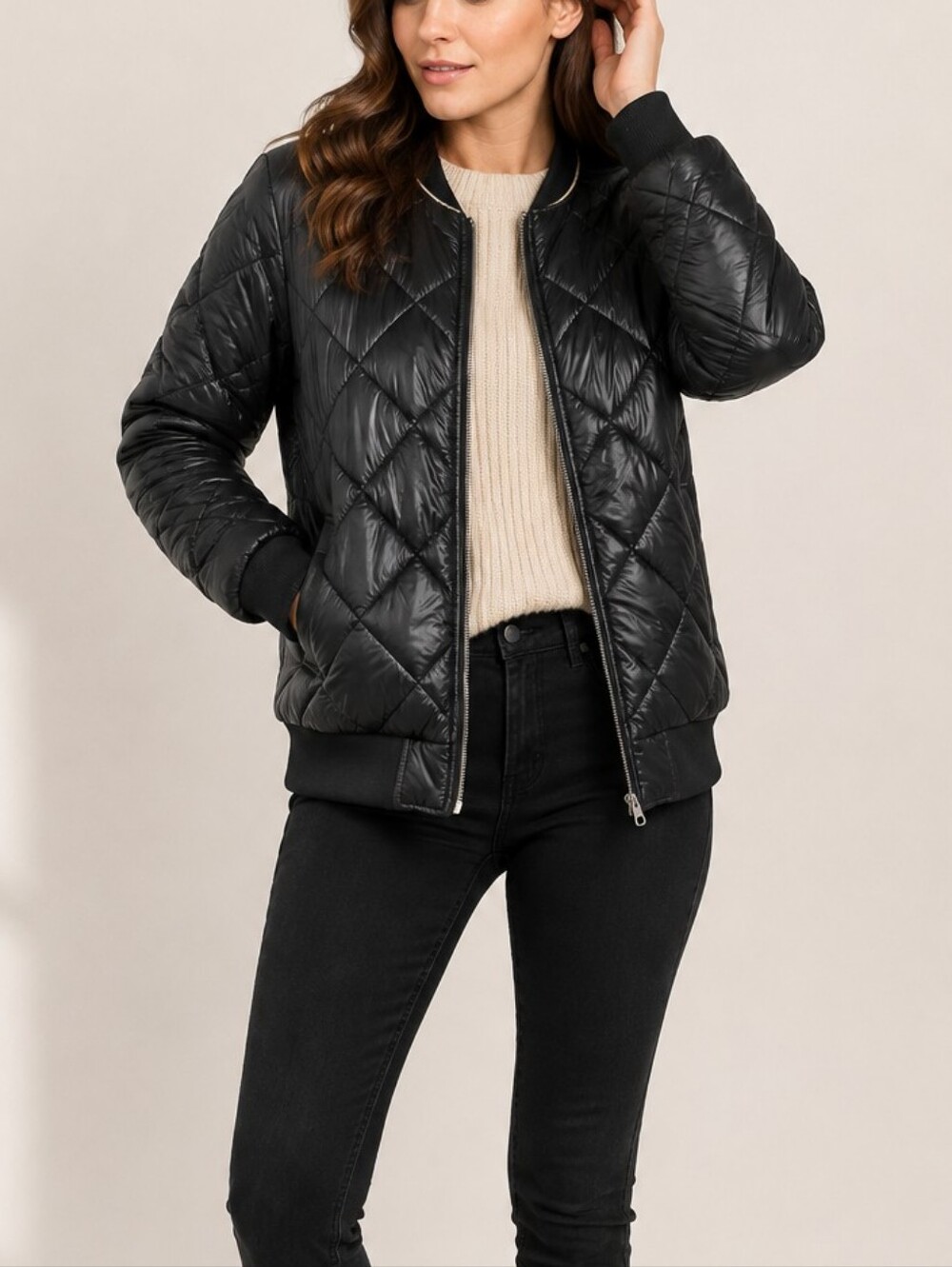 Rails Quilted Puffer Jacket Bomber Coat Full Zip Size Small